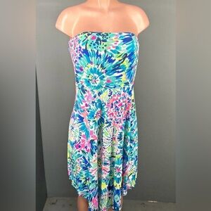 Lilly Pulitzer Strapless Loleta Dress in Pattern Multi Dive In